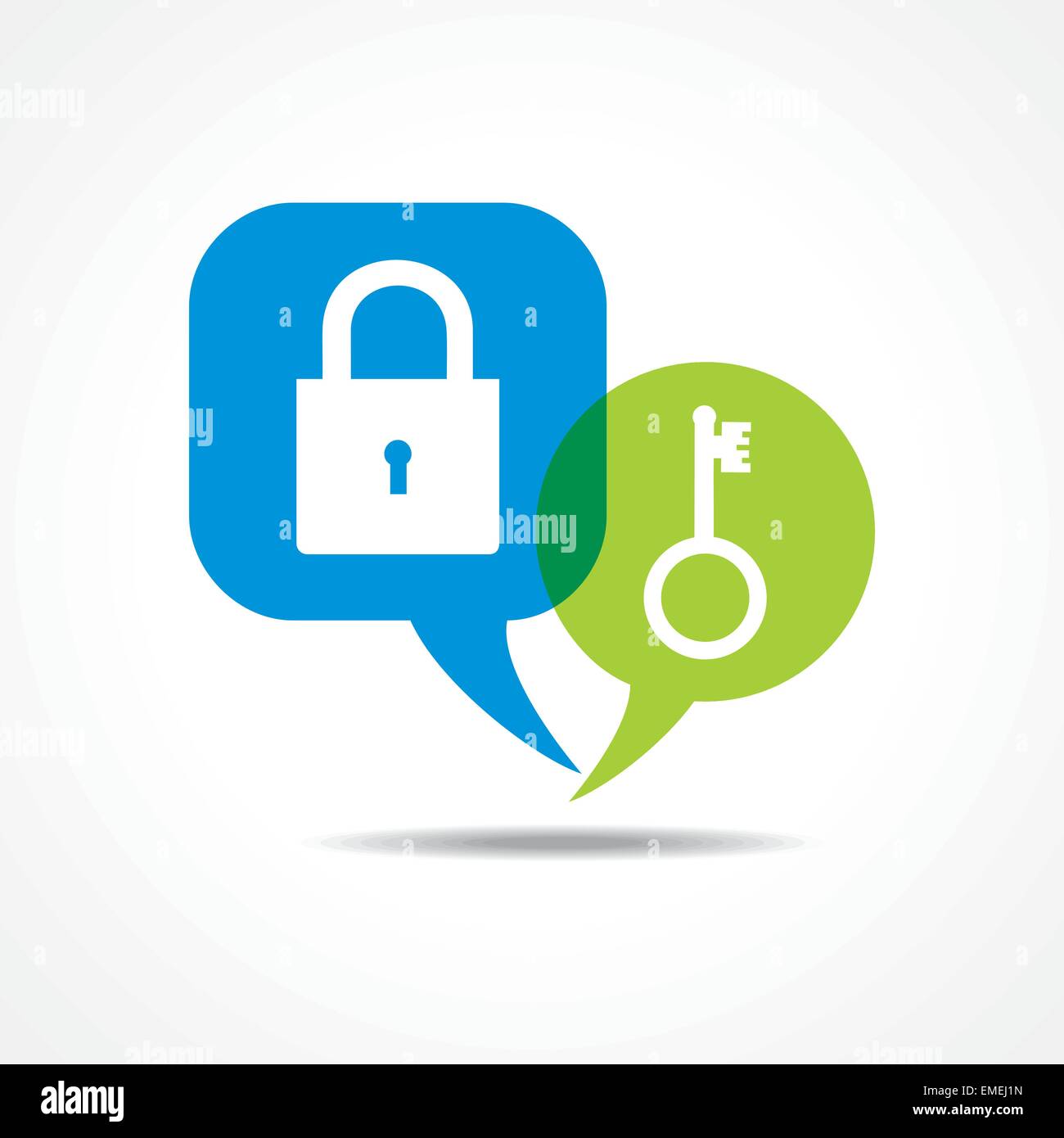 Lock and key in message bubble stock vector Stock Vector Image & Art