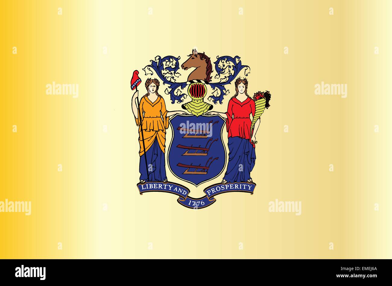 New Jersey State Flag Stock Vector