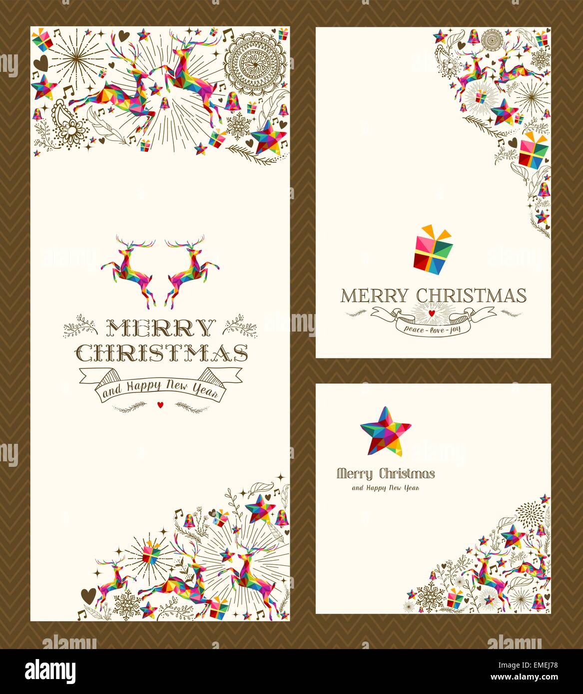 Merry christmas hand drawn reindeer Stock Vector Images - Alamy