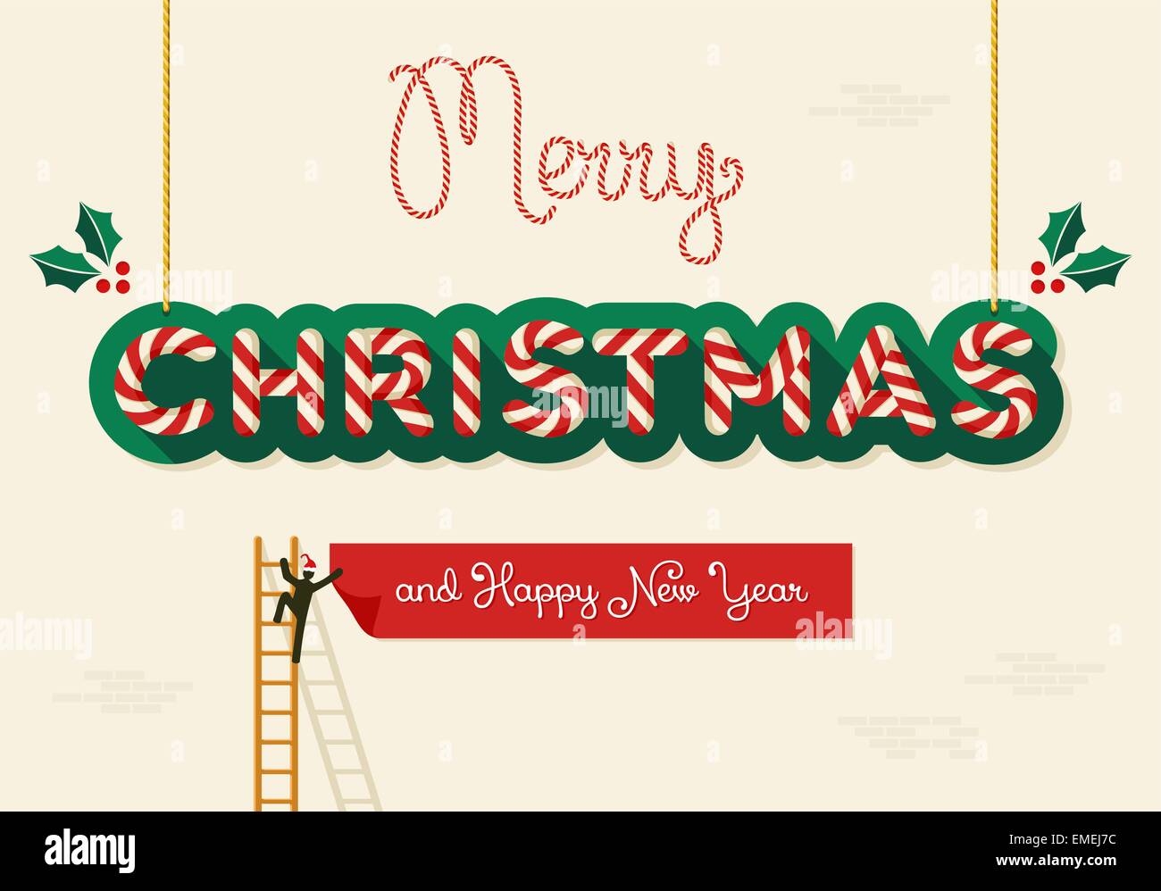 Merry Christmas creative greeting card Stock Vector