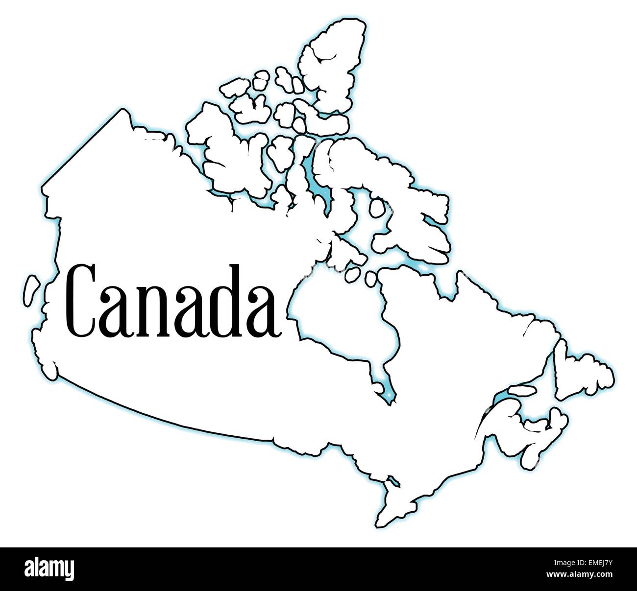 Canada map outline hi-res stock photography and images - Alamy
