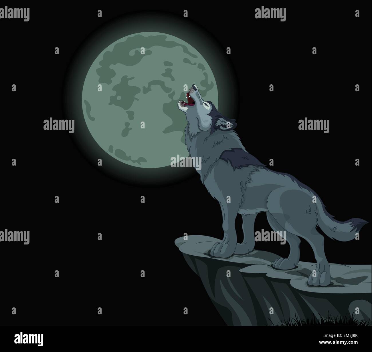 Wolf Howling Moon Hi-res Stock Photography And Images - Alamy