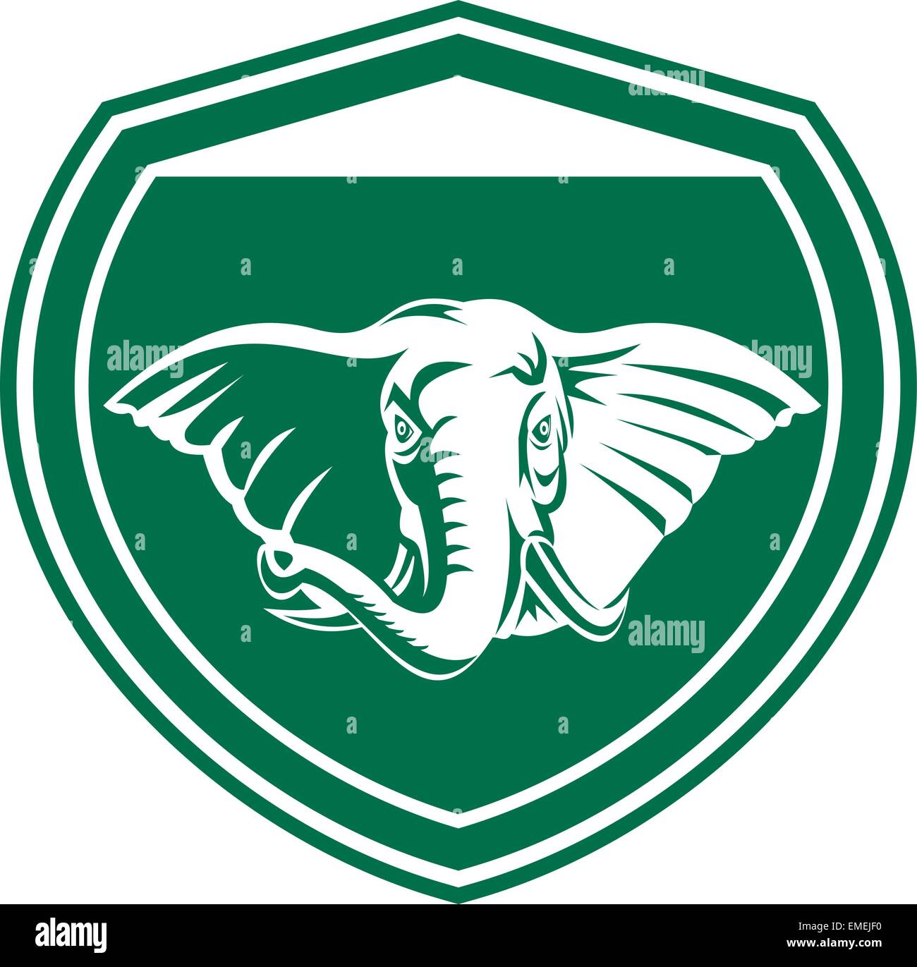 Elephant Head Tusk Front Shield Stock Vector Image & Art Alamy