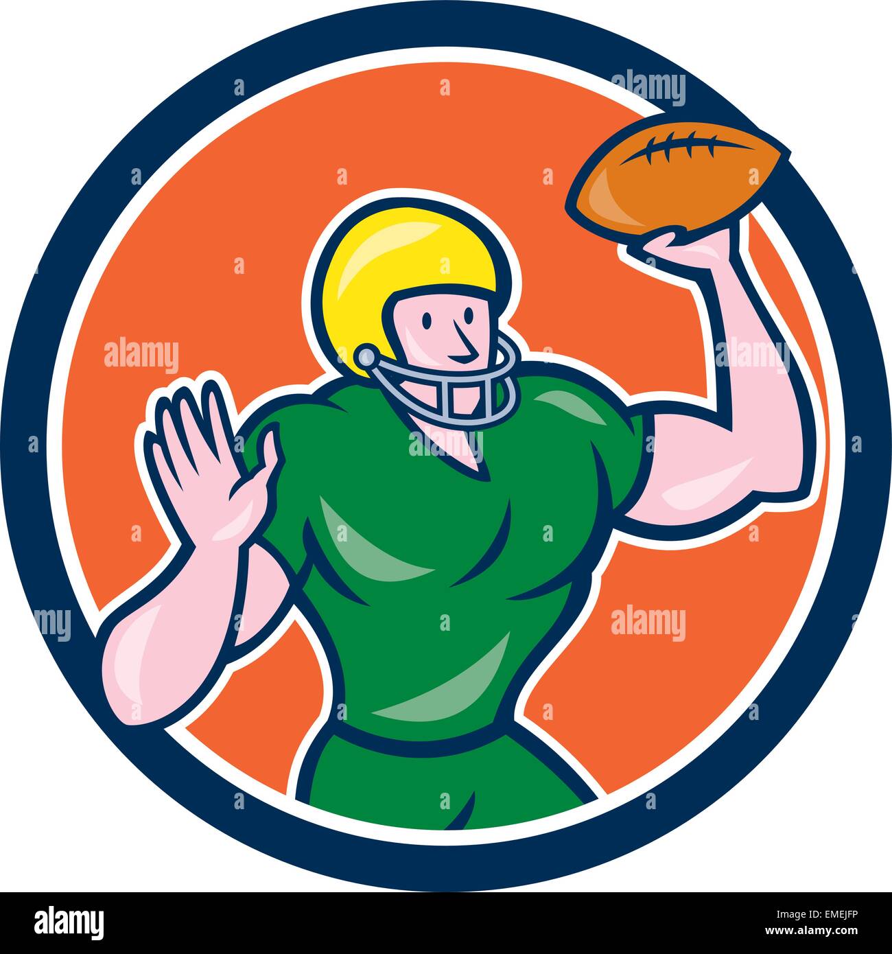American Football QB Throwing Circle Retro Stock Vector Image & Art Alamy