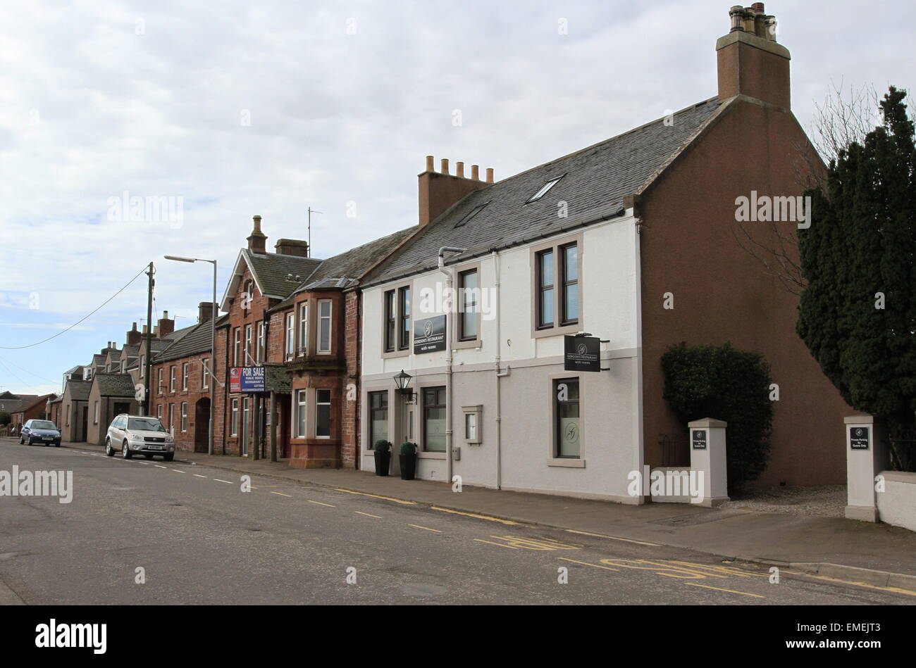Inverkeilor street scene Angus Scotland April 2015 Stock Photo Alamy