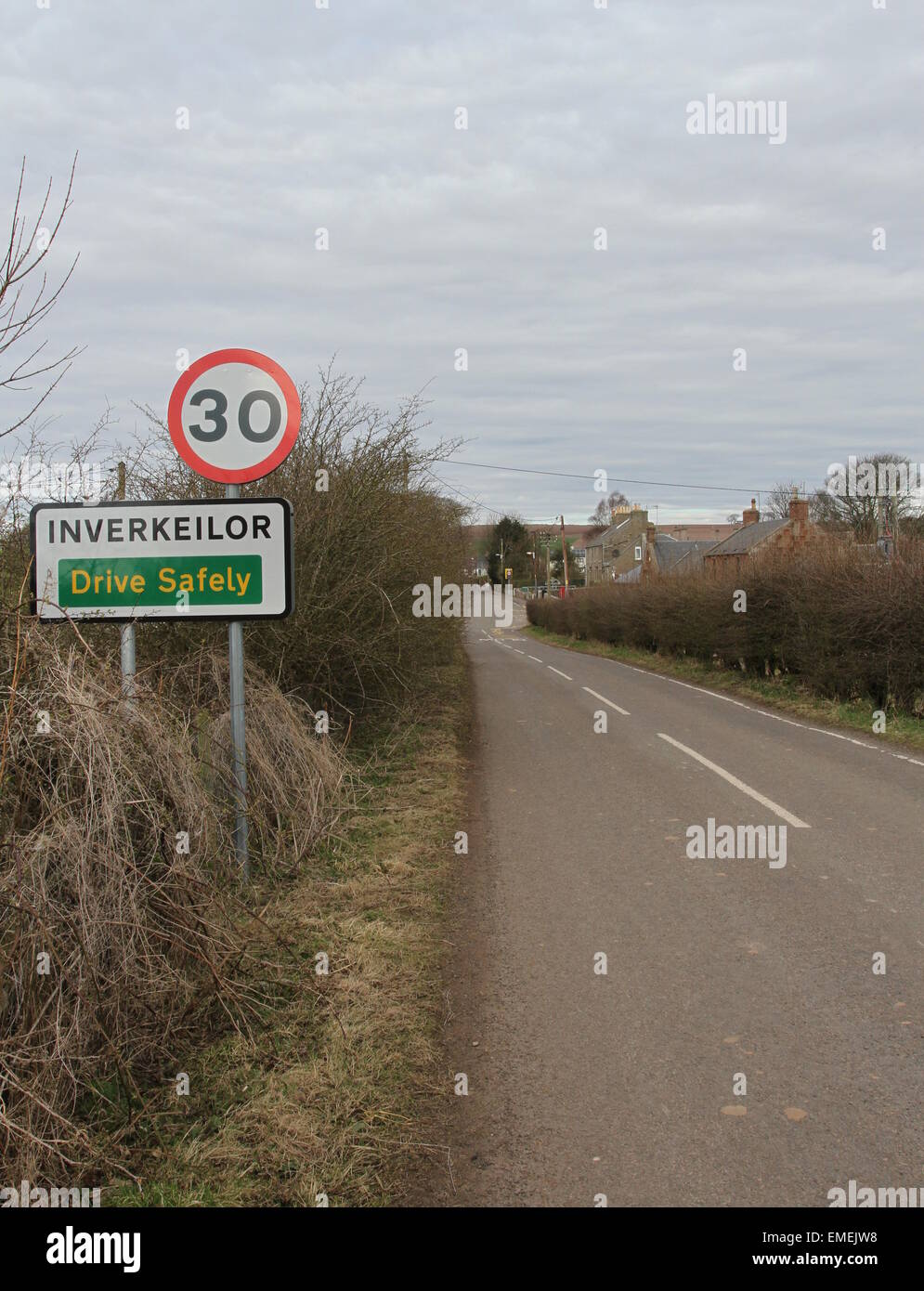 Inverkeilor sign Angus Scotland April 2015 Stock Photo - Alamy