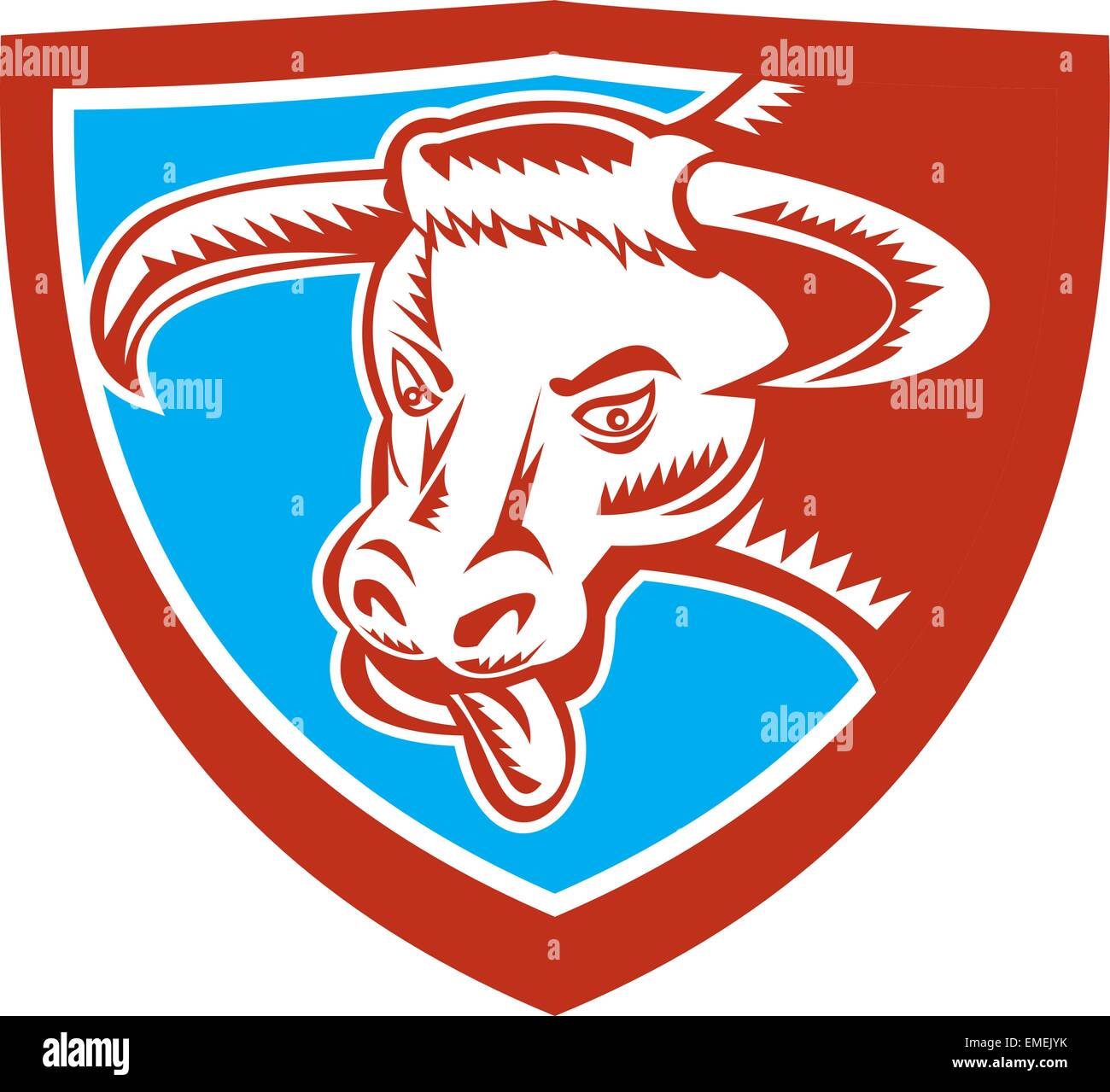 Angry Texas Longhorn Bull Head Shield Woodcut Stock Vector Image & Art ...