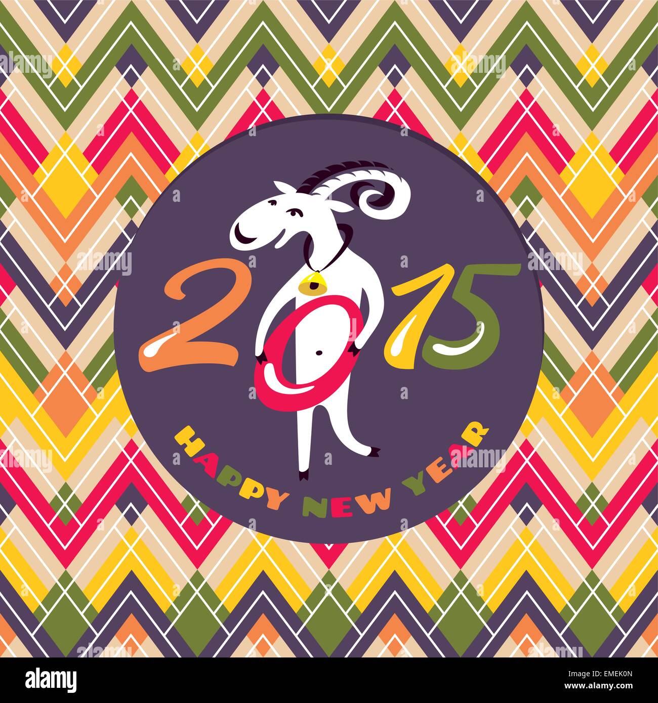 New year greeting card with goat Stock Vector Image & Art - Alamy