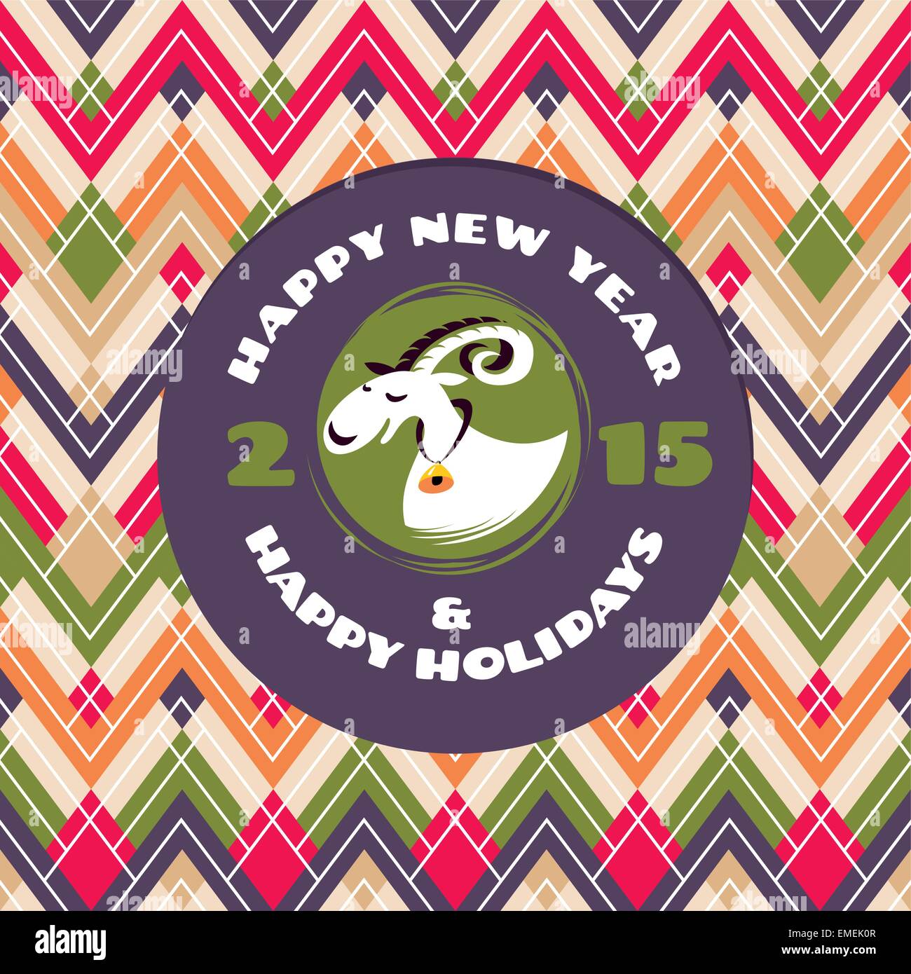 New year greeting card with goat Stock Vector Image & Art - Alamy
