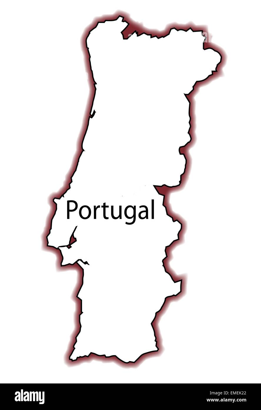 Printable Vector Map of Portugal with Districts - Single Color