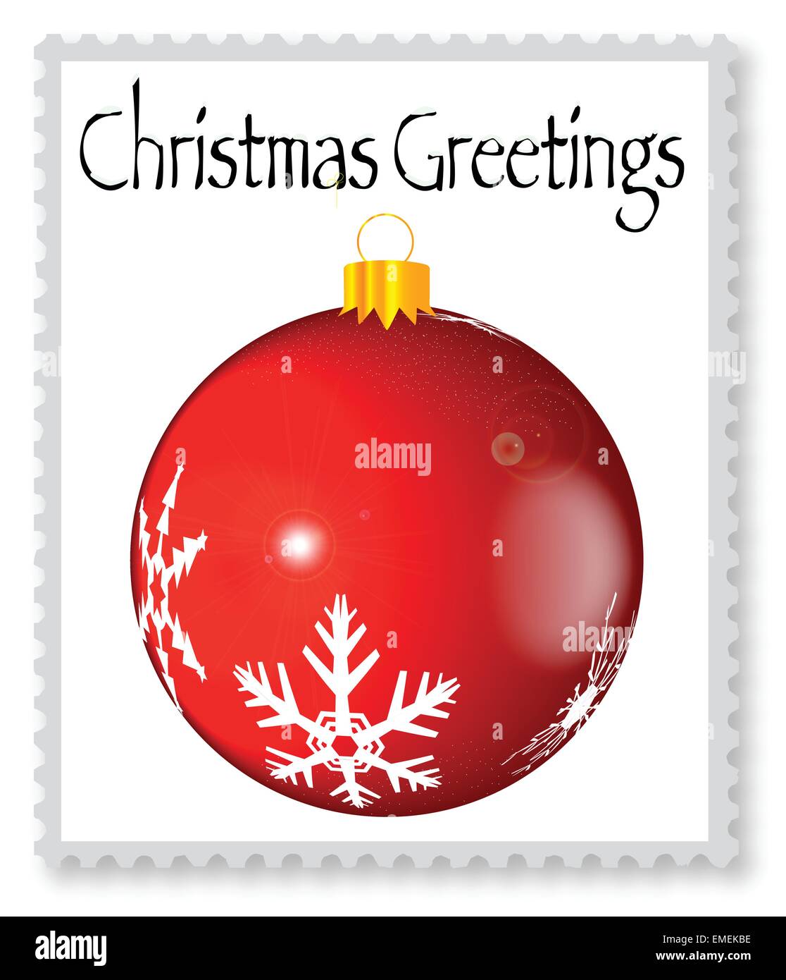 Christmas Greetings Stamp Stock Vector