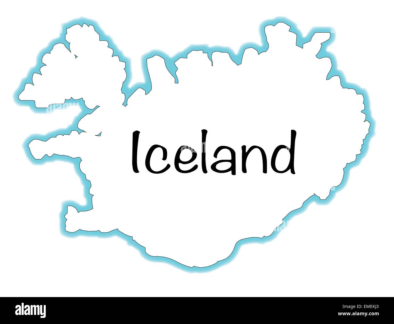 Blank iceland map Cut Out Stock Images &amp; Pictures - Alamy