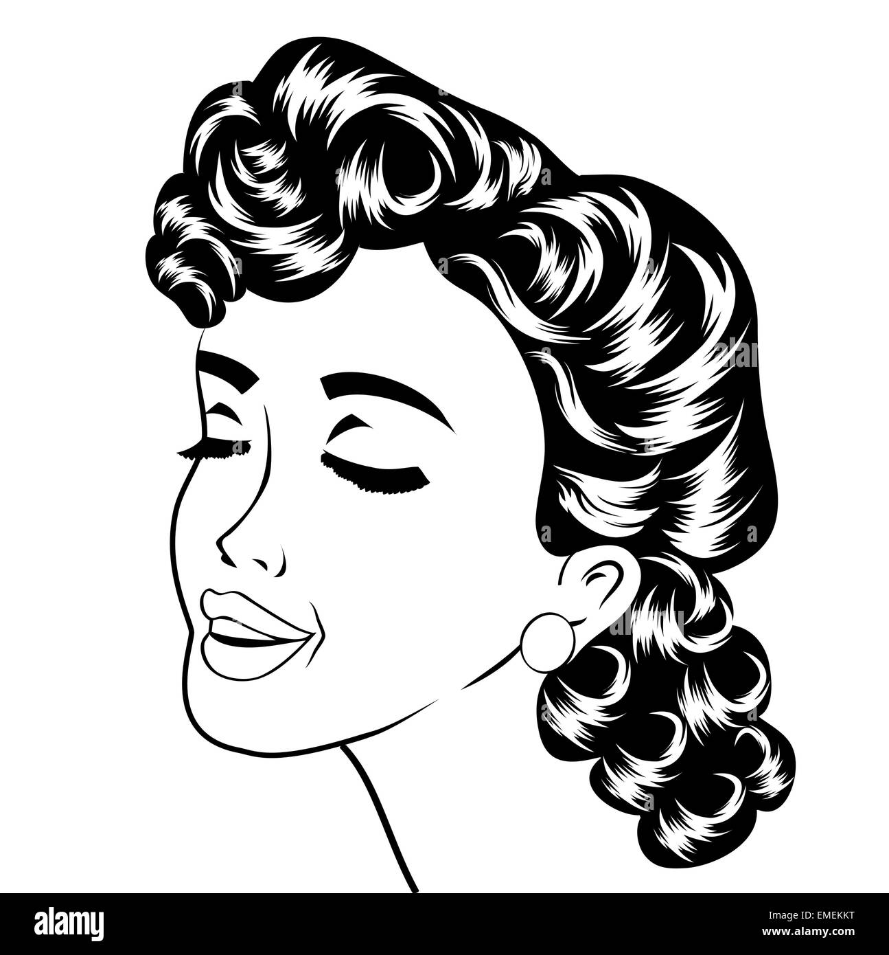 pop art cute retro woman in comics style Stock Vector