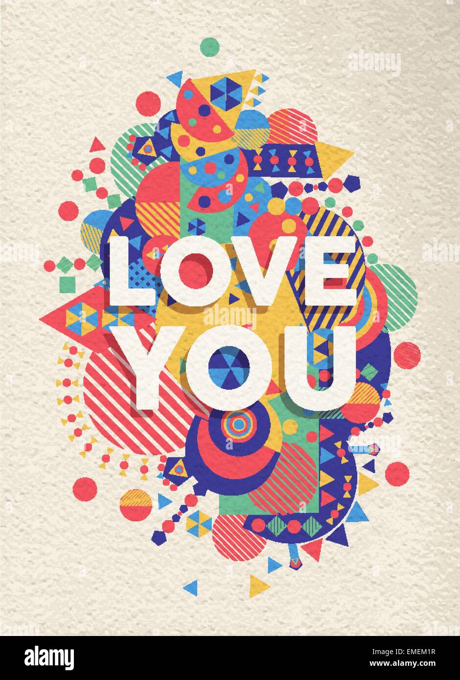 Love you quote poster design Stock Vector