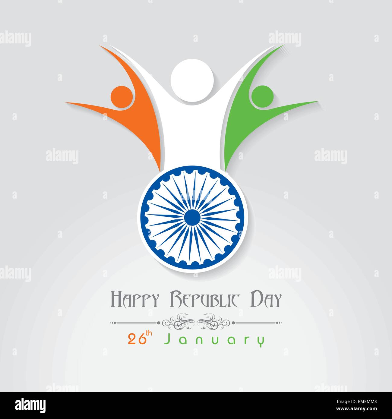 Republic Day greeting with unity symbol stock vector Stock Vector Image