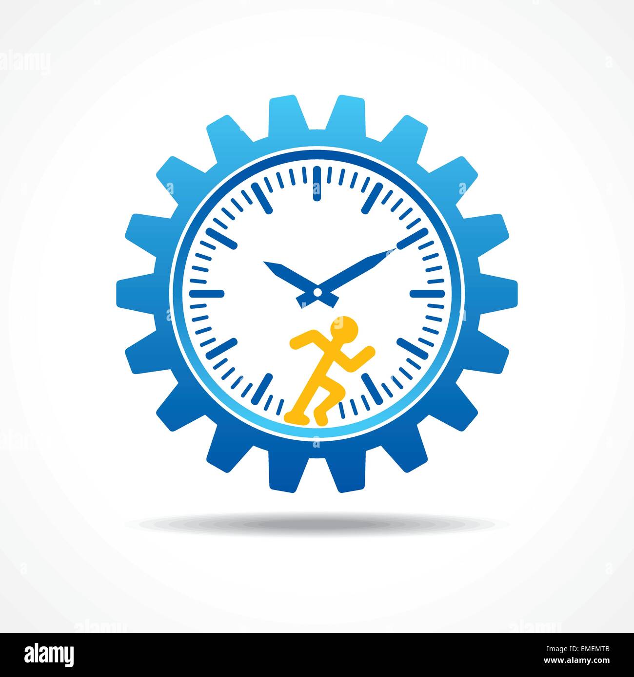 Man running with time concept stock vector Stock Vector