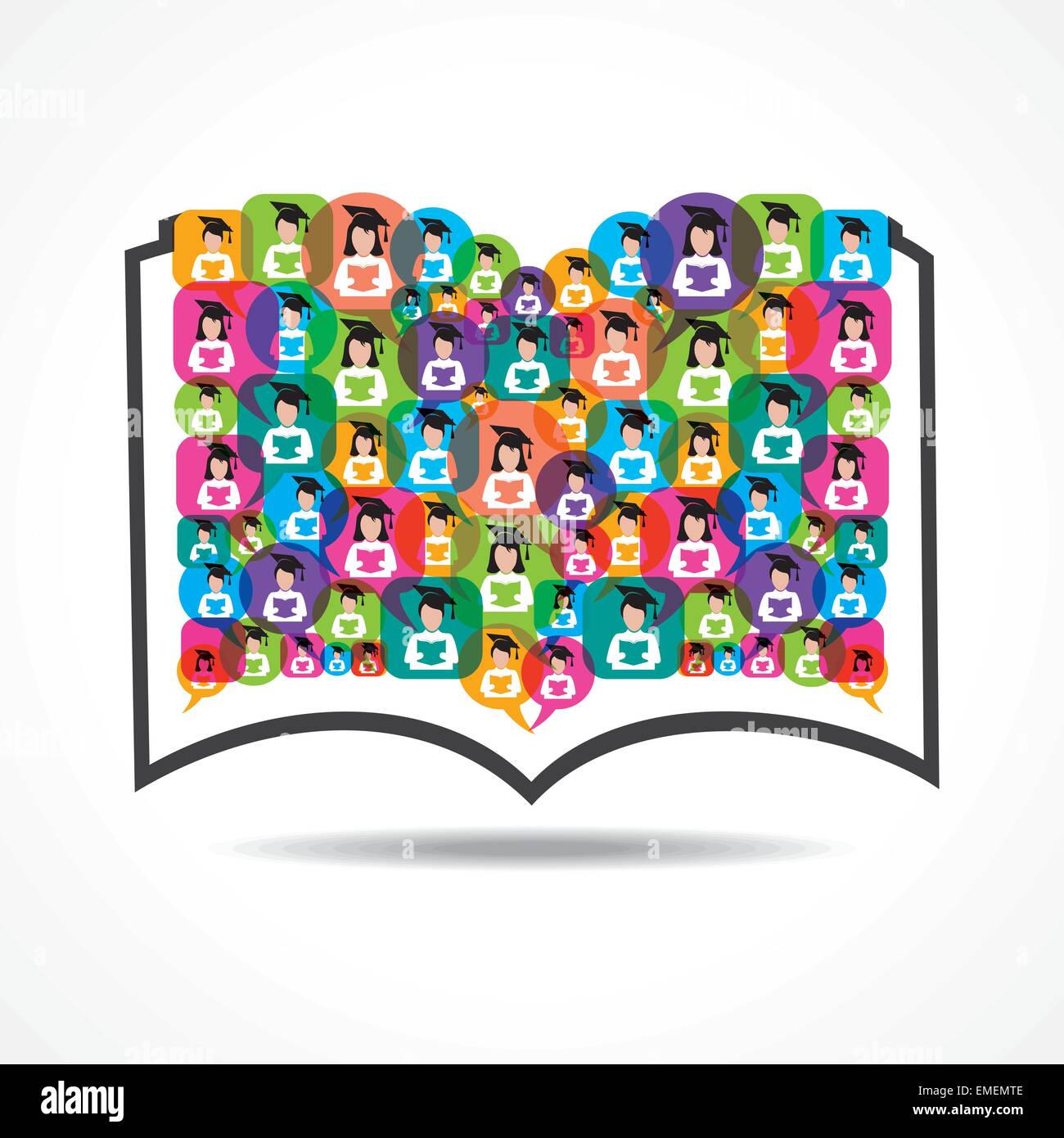 Book Icon colorful graduate student icon stock vector Stock Vector