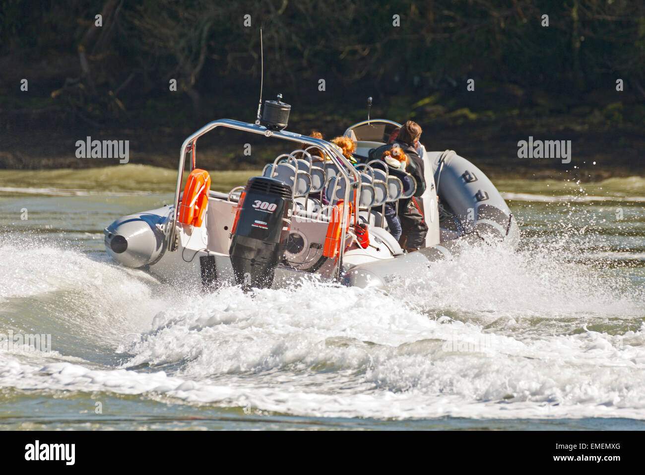 Menai Straits Anglesey North Wales Uk Rib Ride sea speed splash screams ...