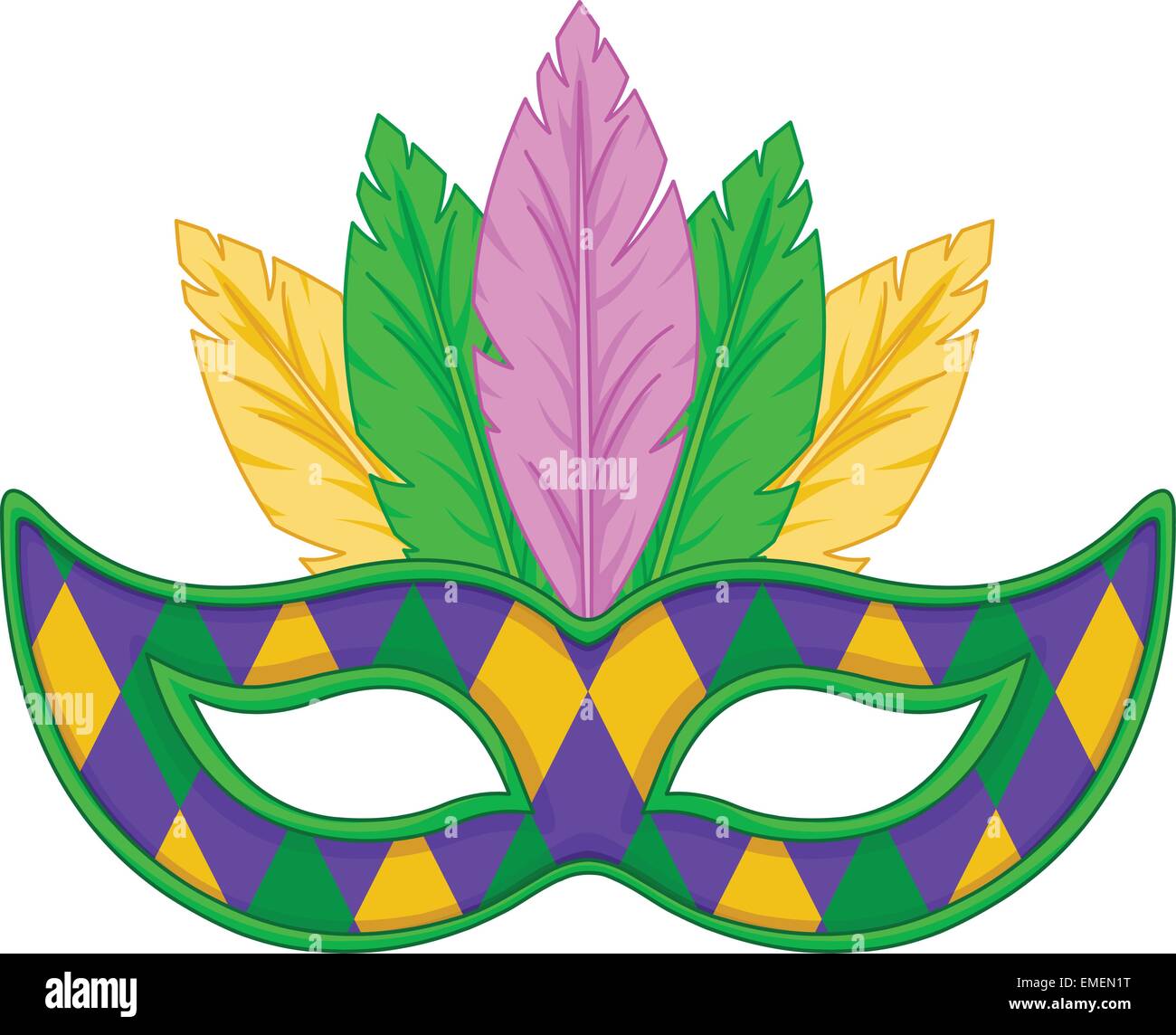 Mardi gras carnival violet feather Royalty Free Vector Image