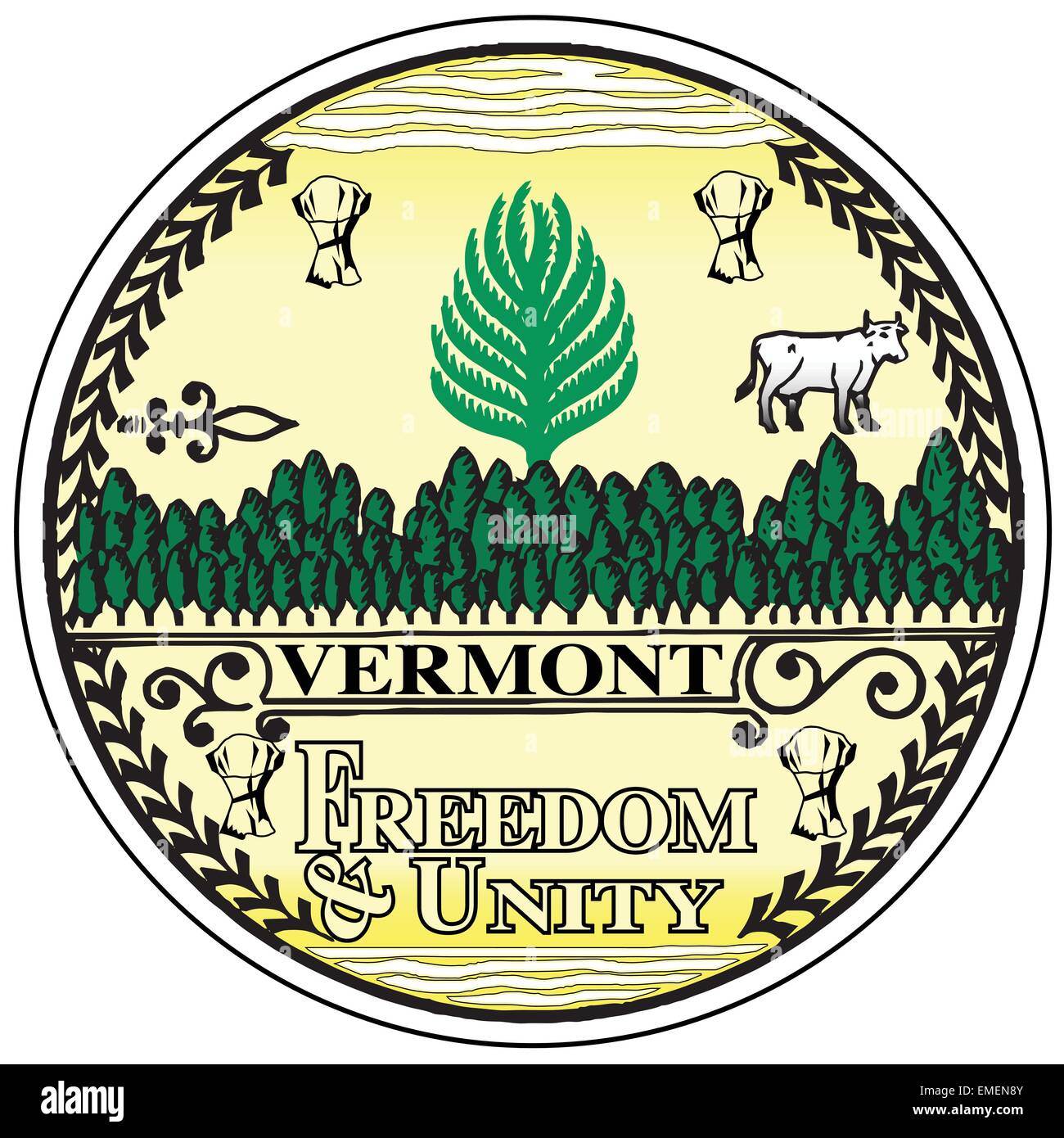 Vermont State Seal Stock Vector Image & Art Alamy