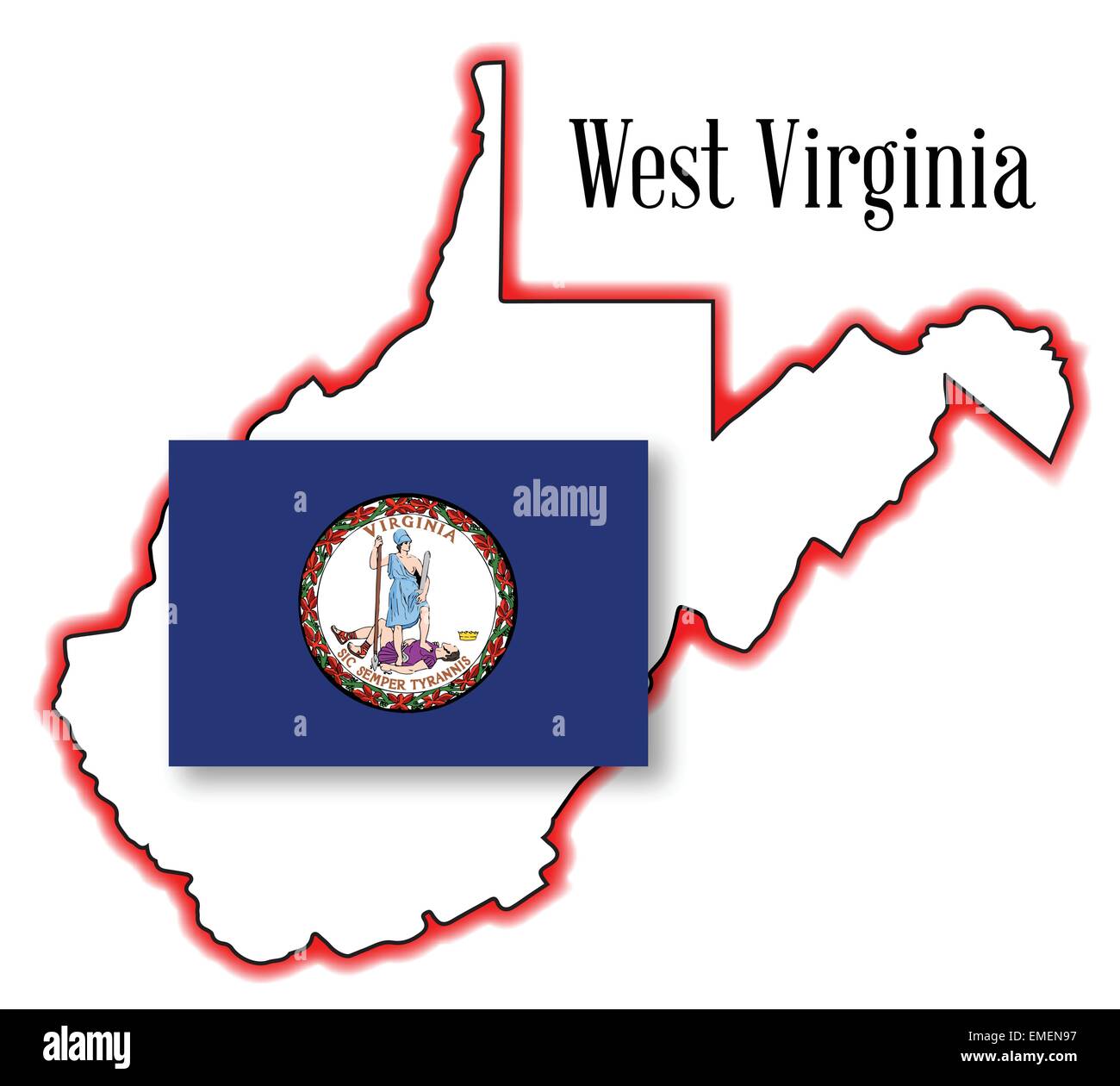West virginia state outline hires stock photography and images Alamy