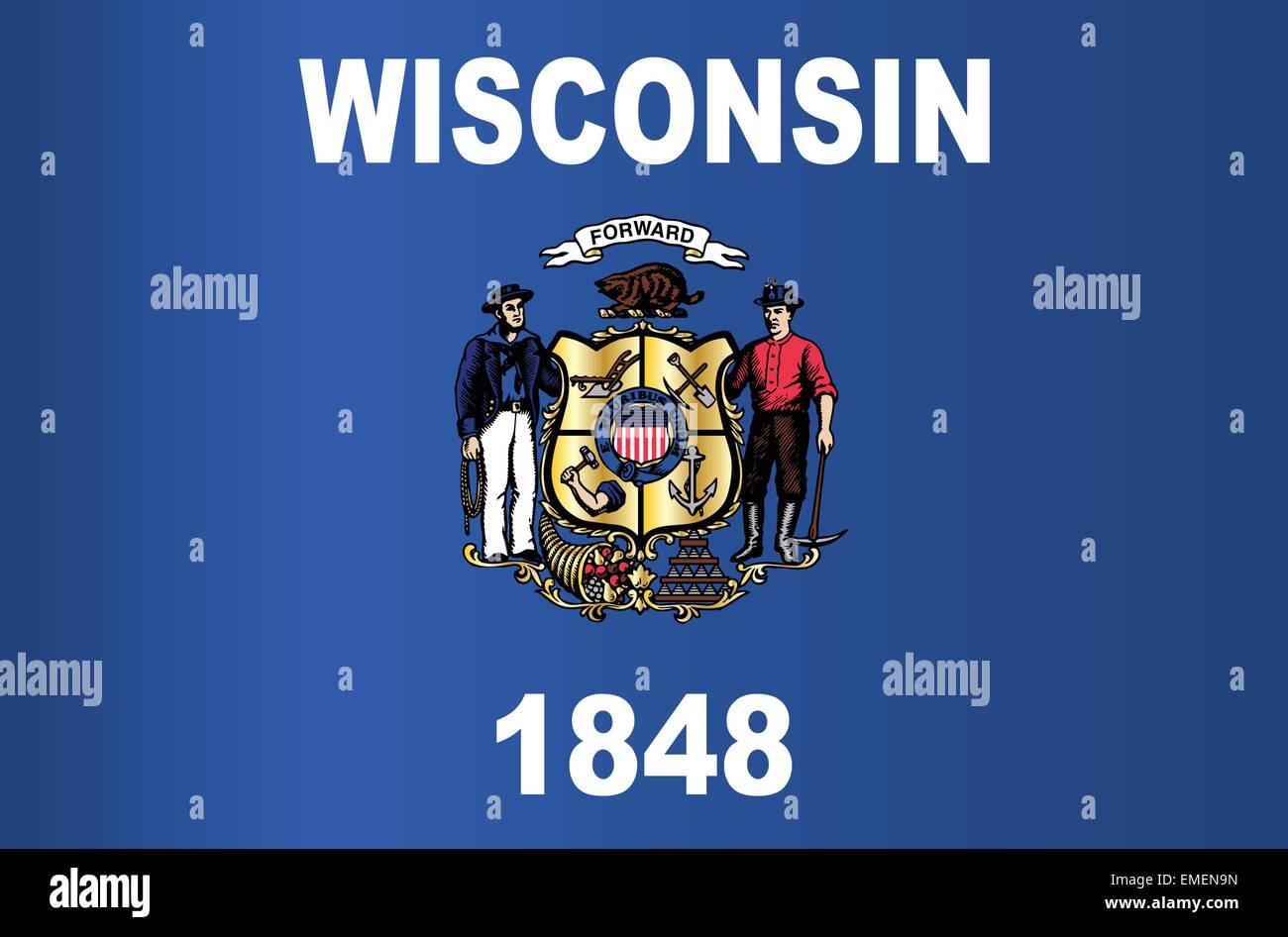Wisconsin State Flag Stock Vector
