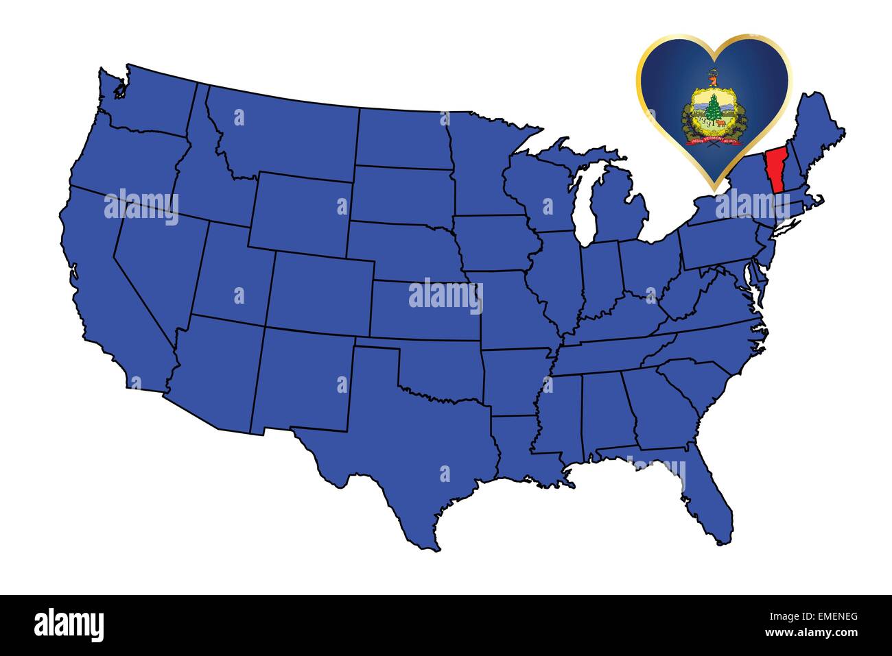 Vermont state map Cut Out Stock Images & Pictures Alamy