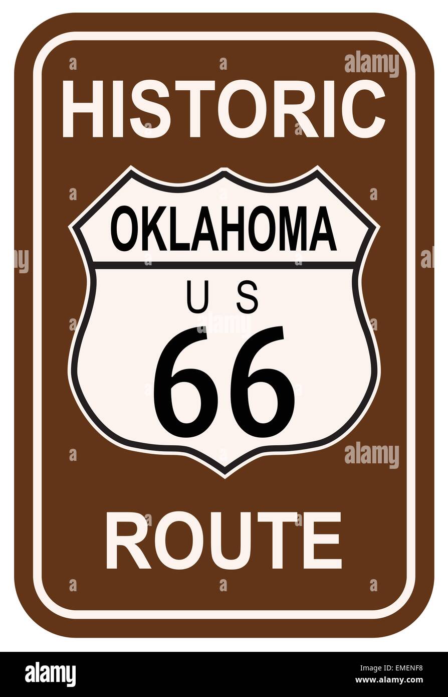 Oklahoma Historic Route 66 Stock Vector