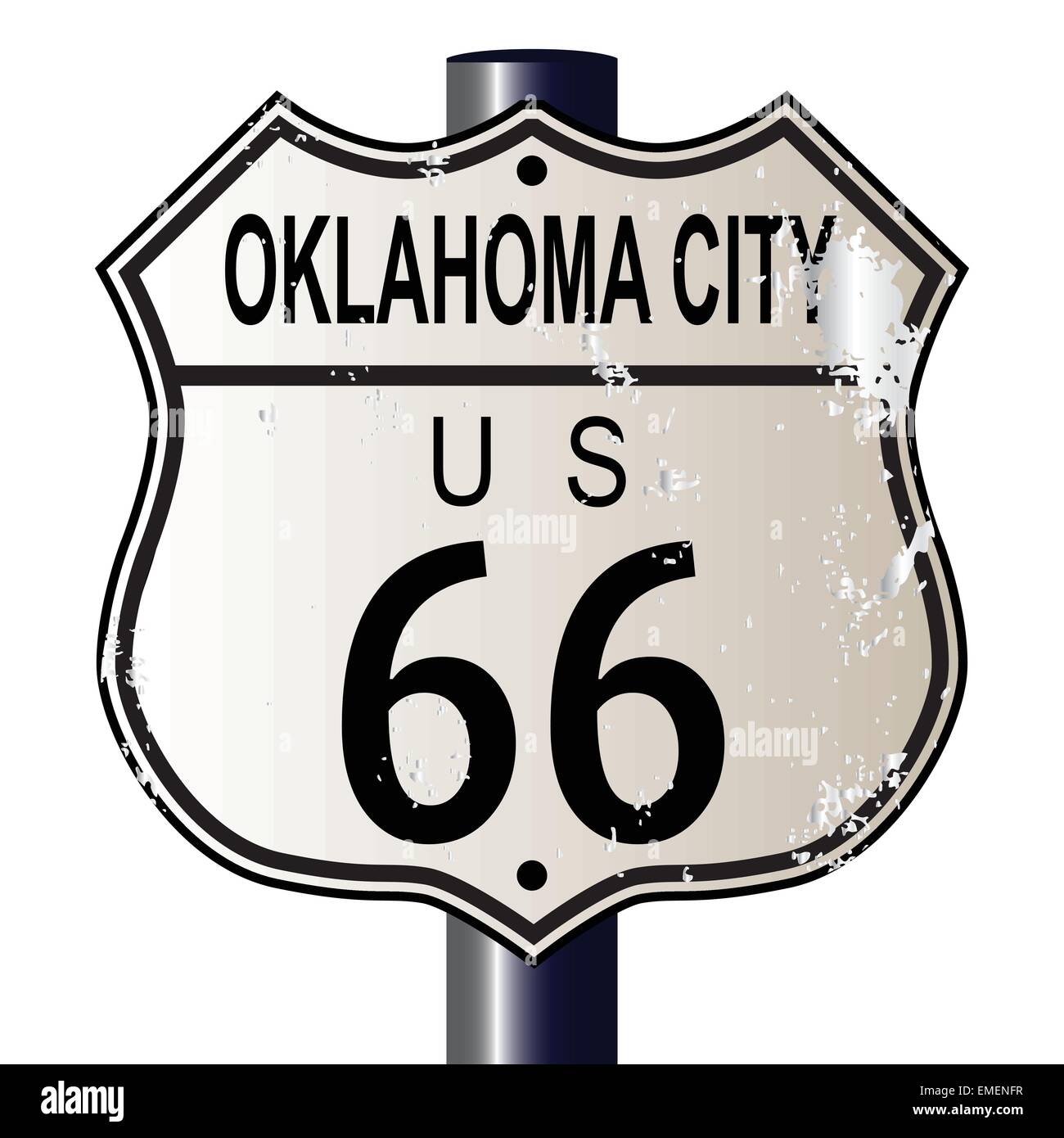 Oklahoma City Route 66 Sign Stock Vector