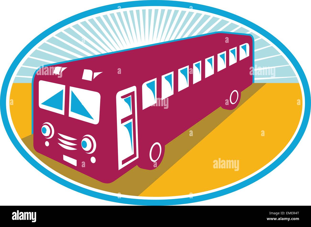Retro Bus Vector vintage coach bus shuttle retro Stock Vector Image & Art - Alamy