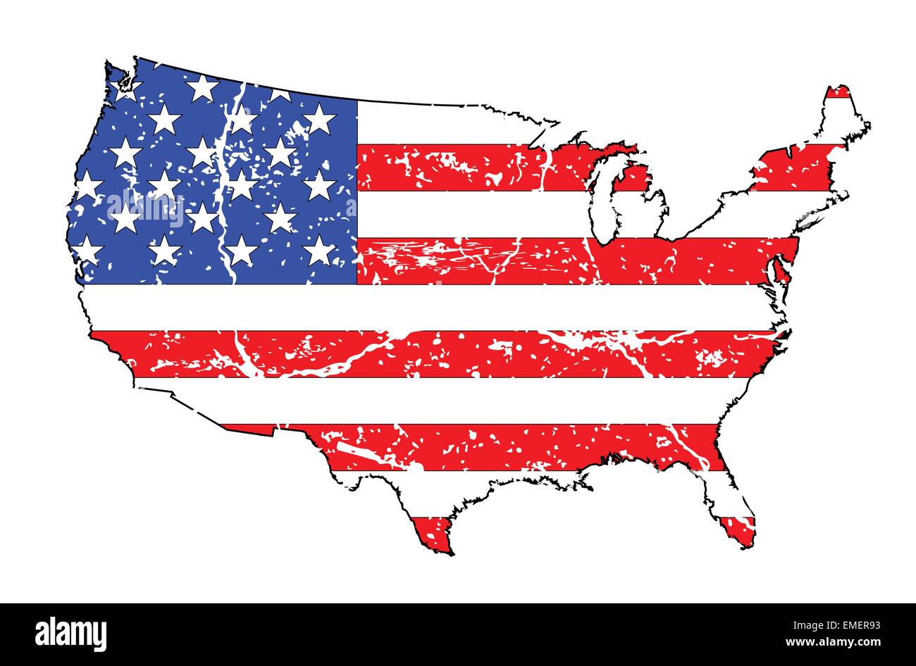 USA Grunge Flag Map Stock Vector Image & Art - Alamy