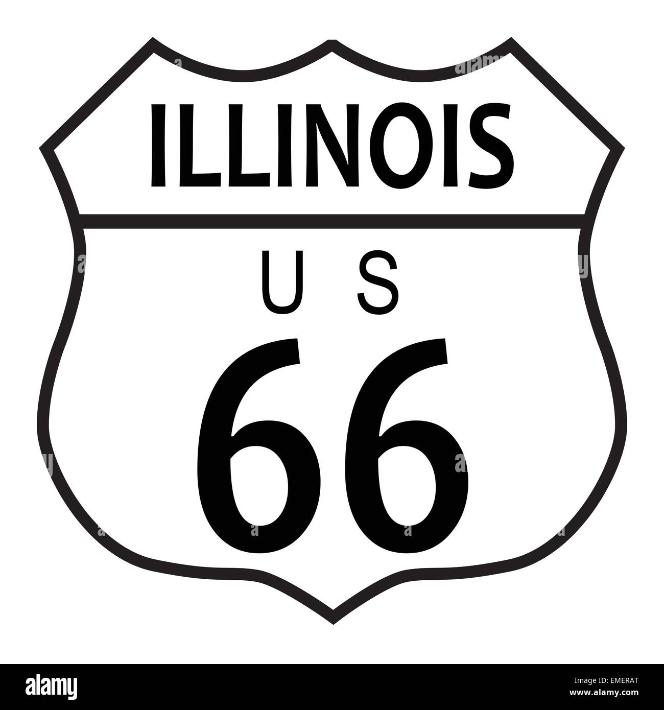 Route 66 Illinois Stock Vector