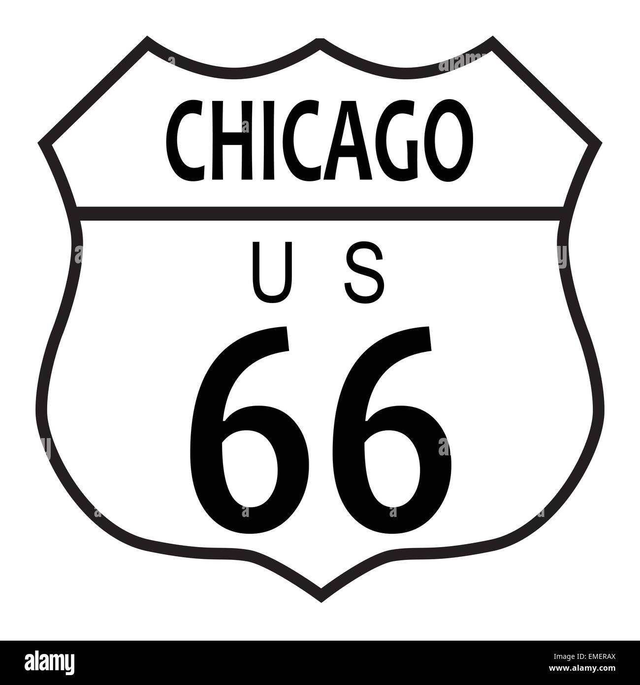 Route 66 Chicago Stock Vector