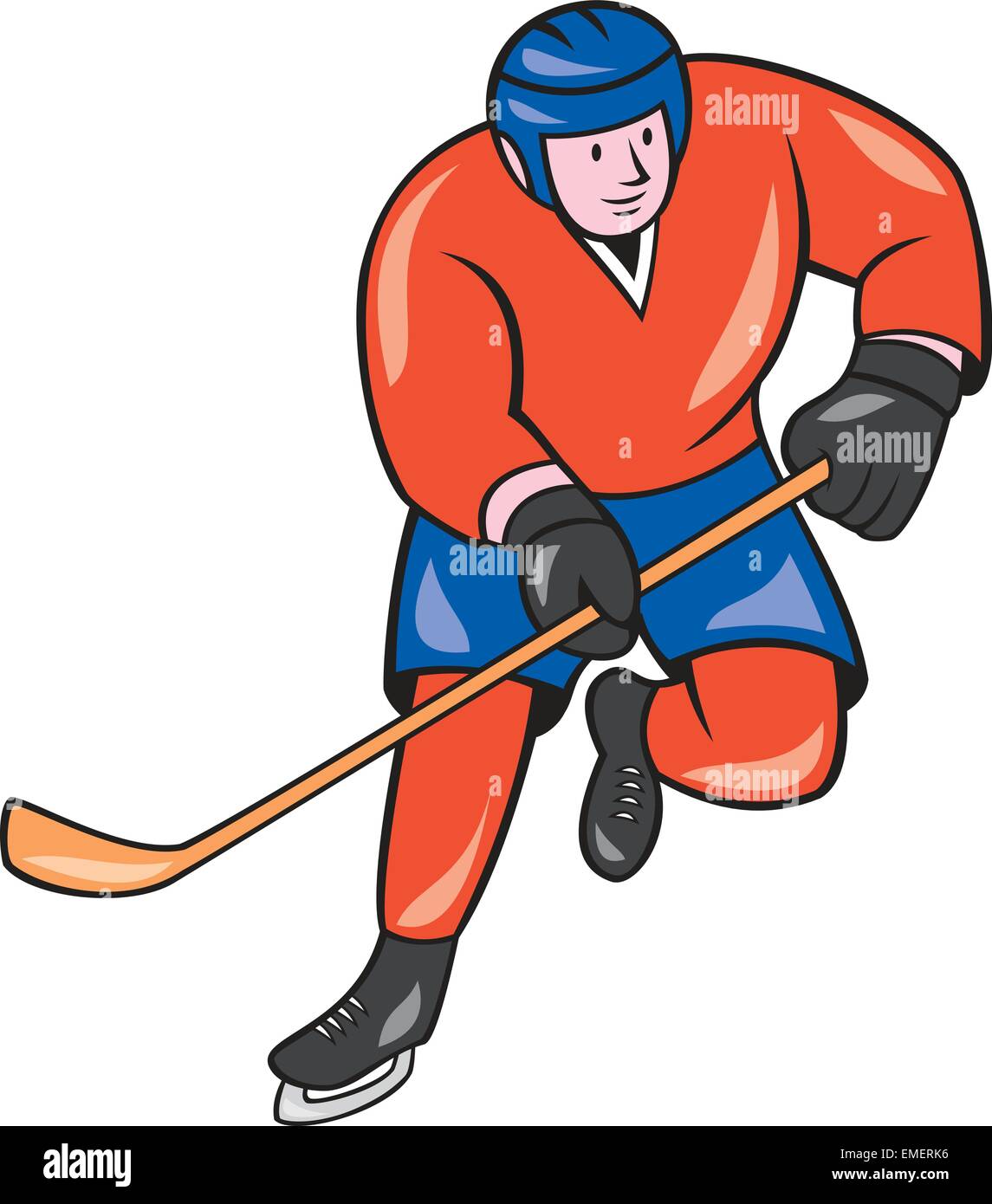 Ice Hockey Player With Stick Cartoon Stock Vector Image & Art Alamy