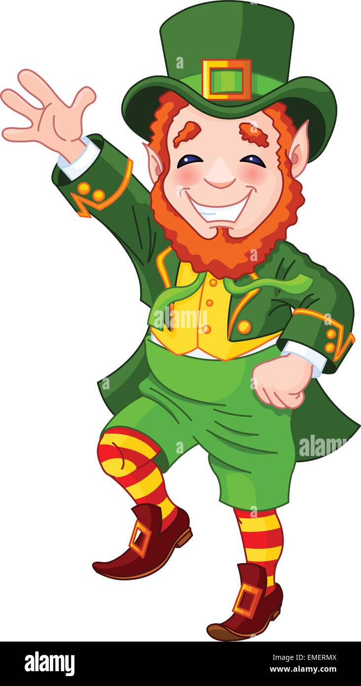 Lucky Dancing Leprechaun Stock Vector