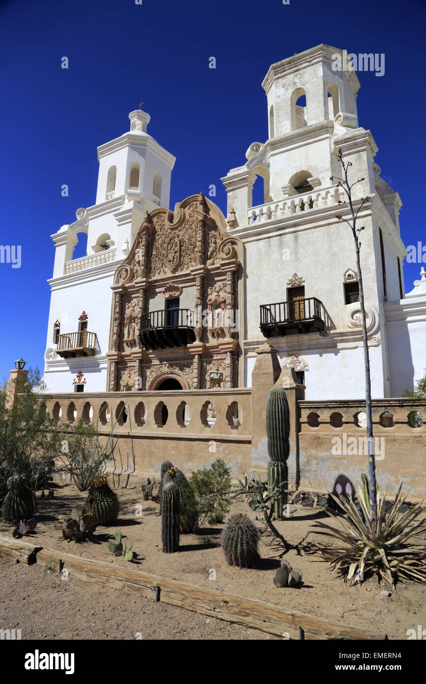 Historic Mission San Xavier de Bac in Tohono O'odham San Xavier Indian