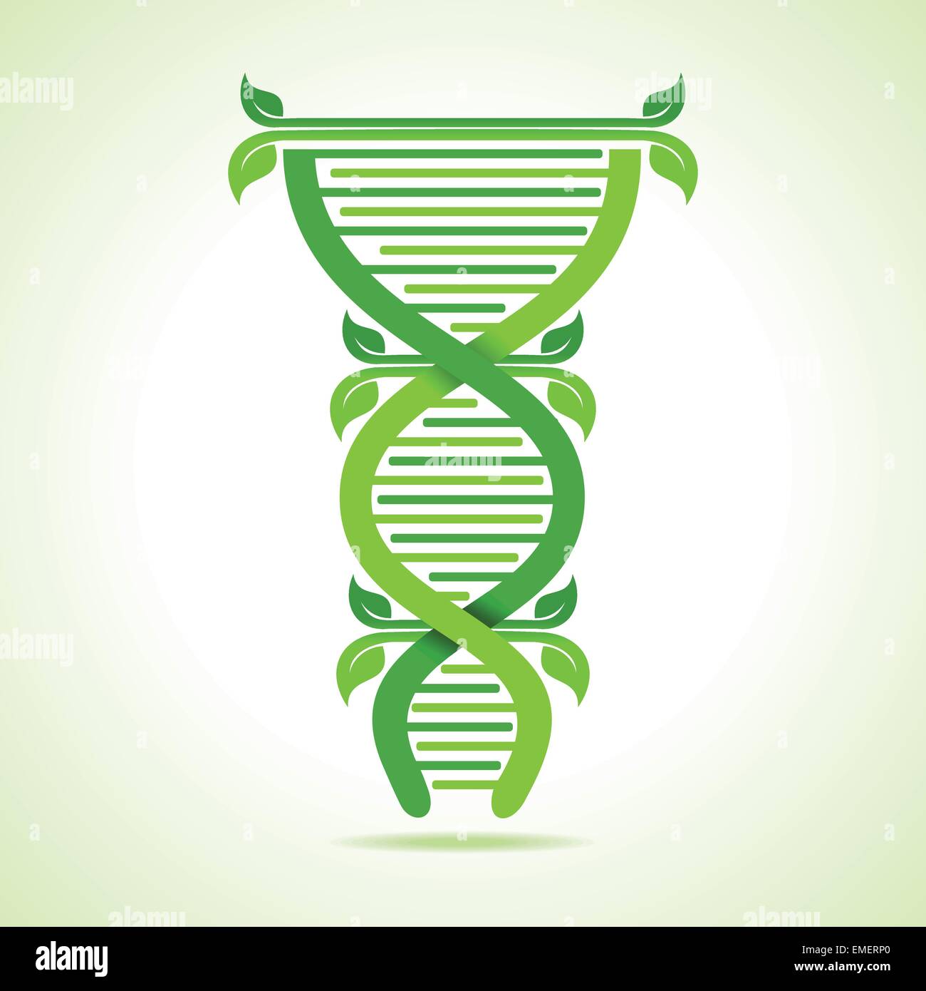 Ecology concept- leafs make a DNA strand stock vector Stock Vector