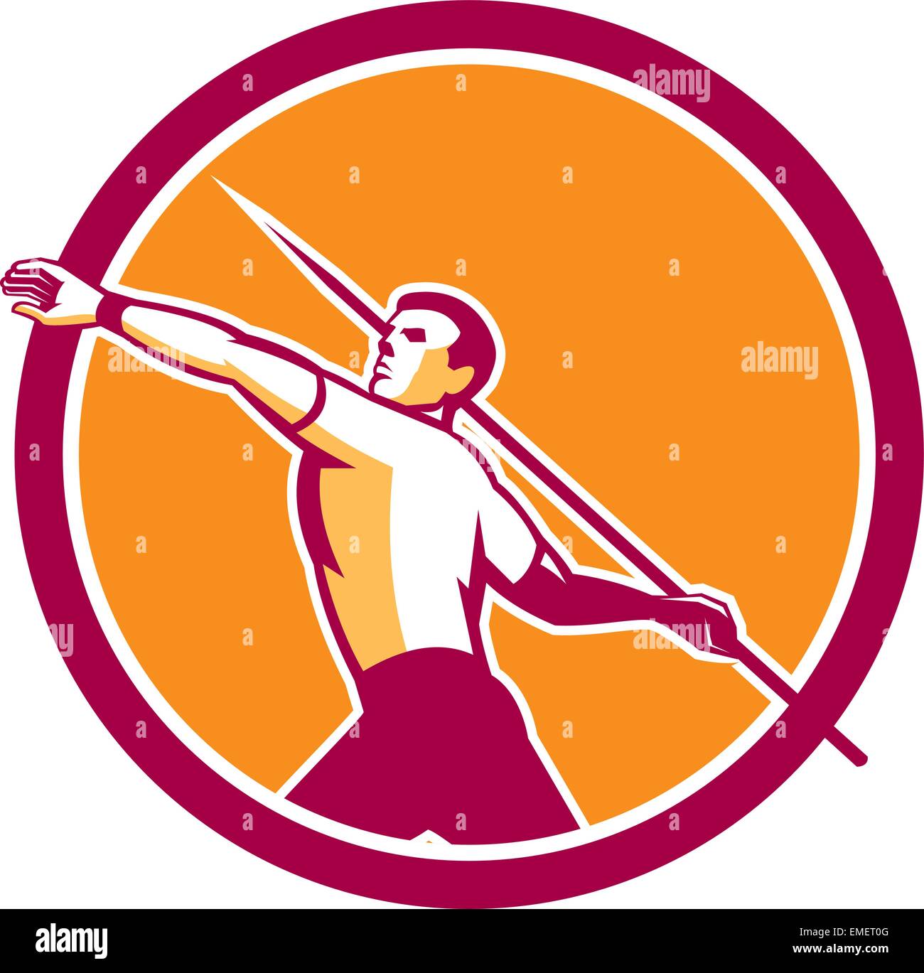 Javelin Throw Track and Field Athlete Circle Stock Vector Image & Art