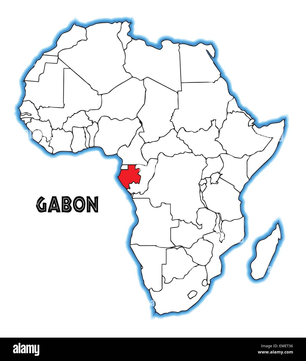 Gabon Africa Map Hi Res Stock Photography And Images Alamy Gabon EMET36 