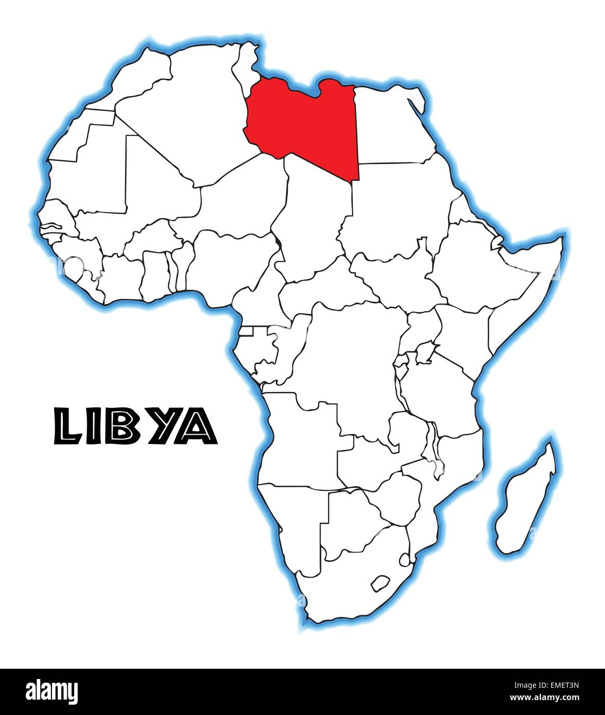 Libya outline map hi-res stock photography and images - Alamy