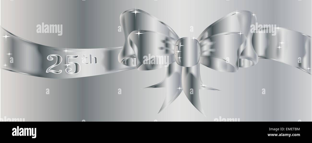 25th Silver Ribbon Stock Vector Image & Art - Alamy