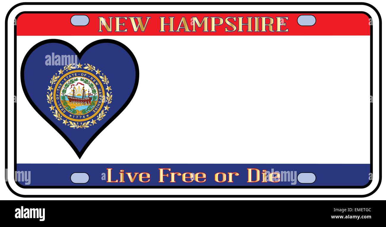 New Hampshire License Plate Stock Vector