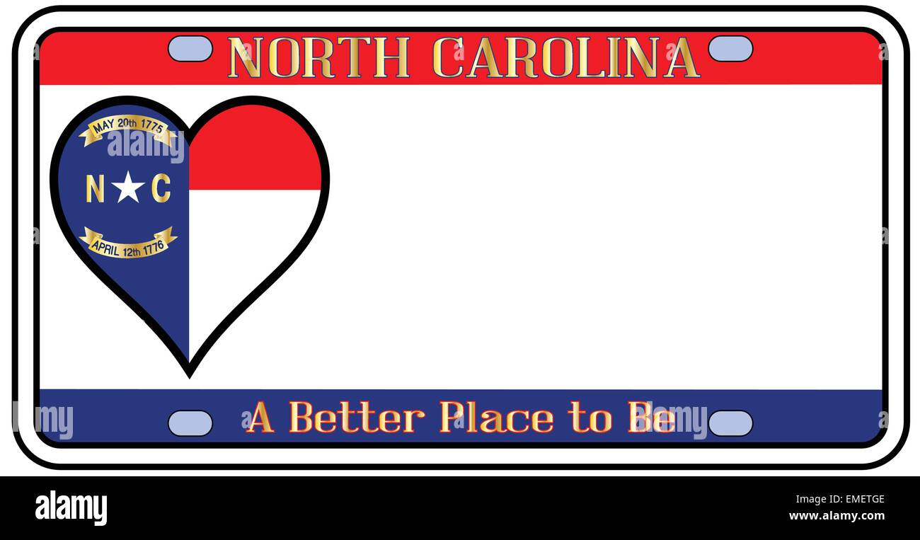North carolina state license plate Stock Vector Images Alamy