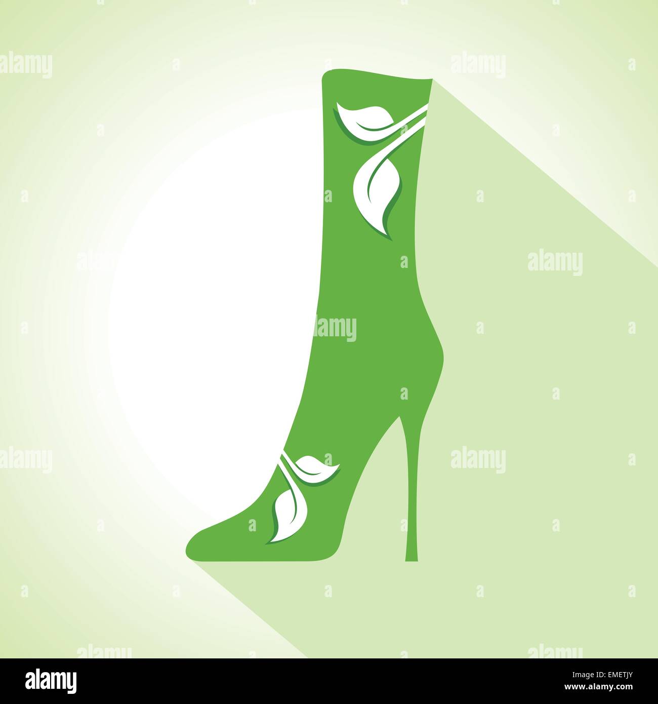 Ecology Concept - shoes with leaf stock vector Stock Vector