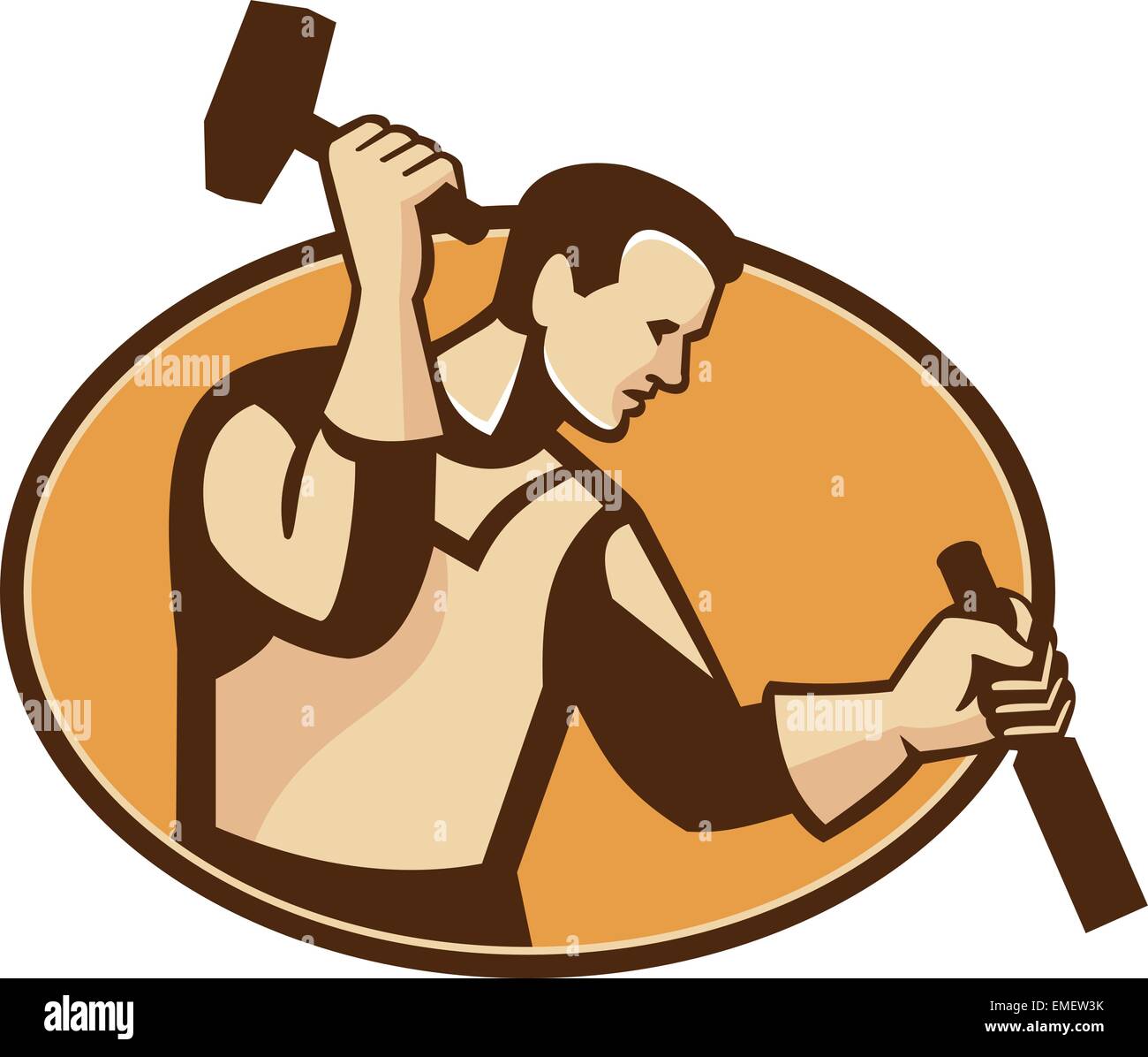 Hammer and chisel Stock Vector Images Alamy