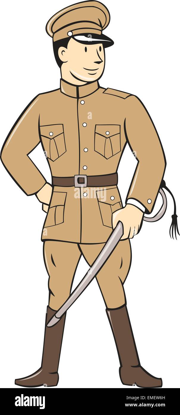 World War One British Officer Standing Cartoon Stock Vector Image & Art -  Alamy