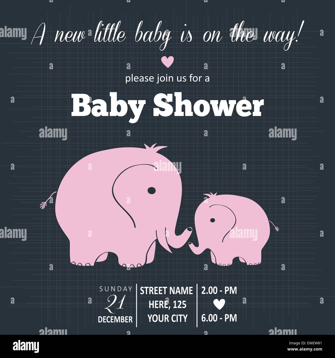 Baby girl invitation for baby shower Stock Vector Image & Art Alamy