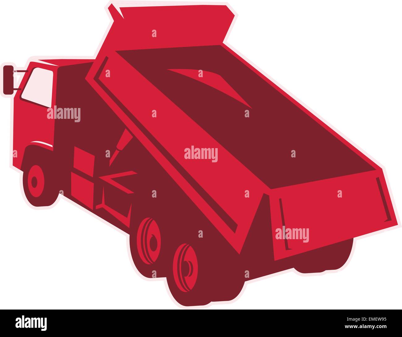 dump dumper truck dumping load rear Stock Vector Image & Art Alamy