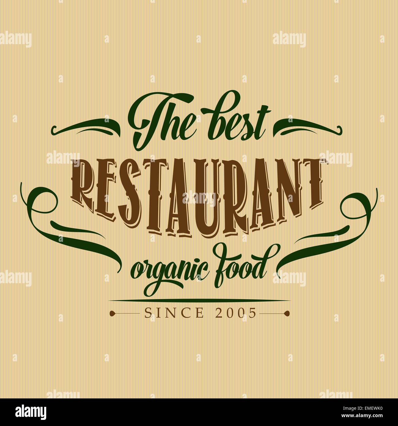 retro organic food restaurant poster Stock Vector Image & Art - Alamy