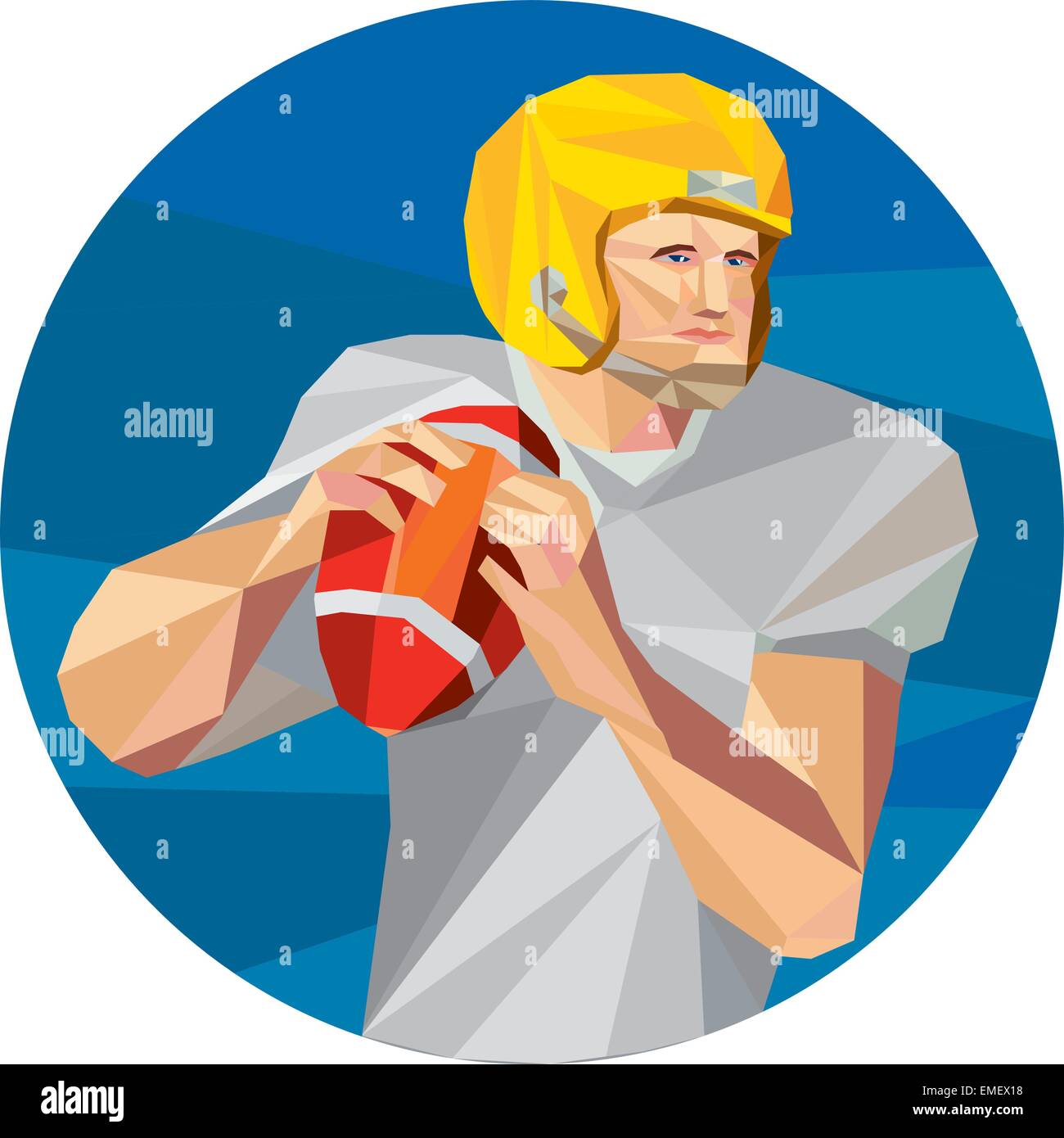 American Football Quarterback QB Low Polygon Stock Vector Image & Art